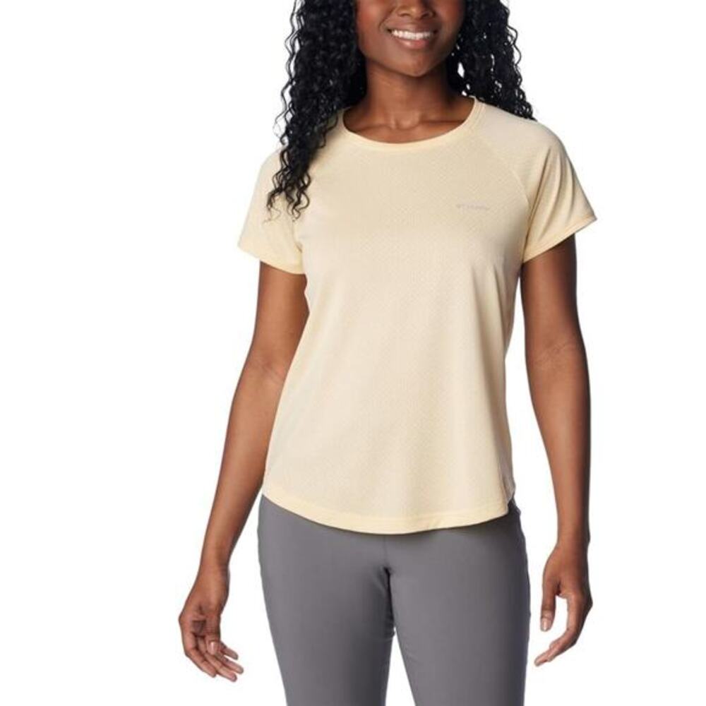 Columbia Women's Bogata Bay Short Sleeve Tee Sunkissed Yellow Size XS